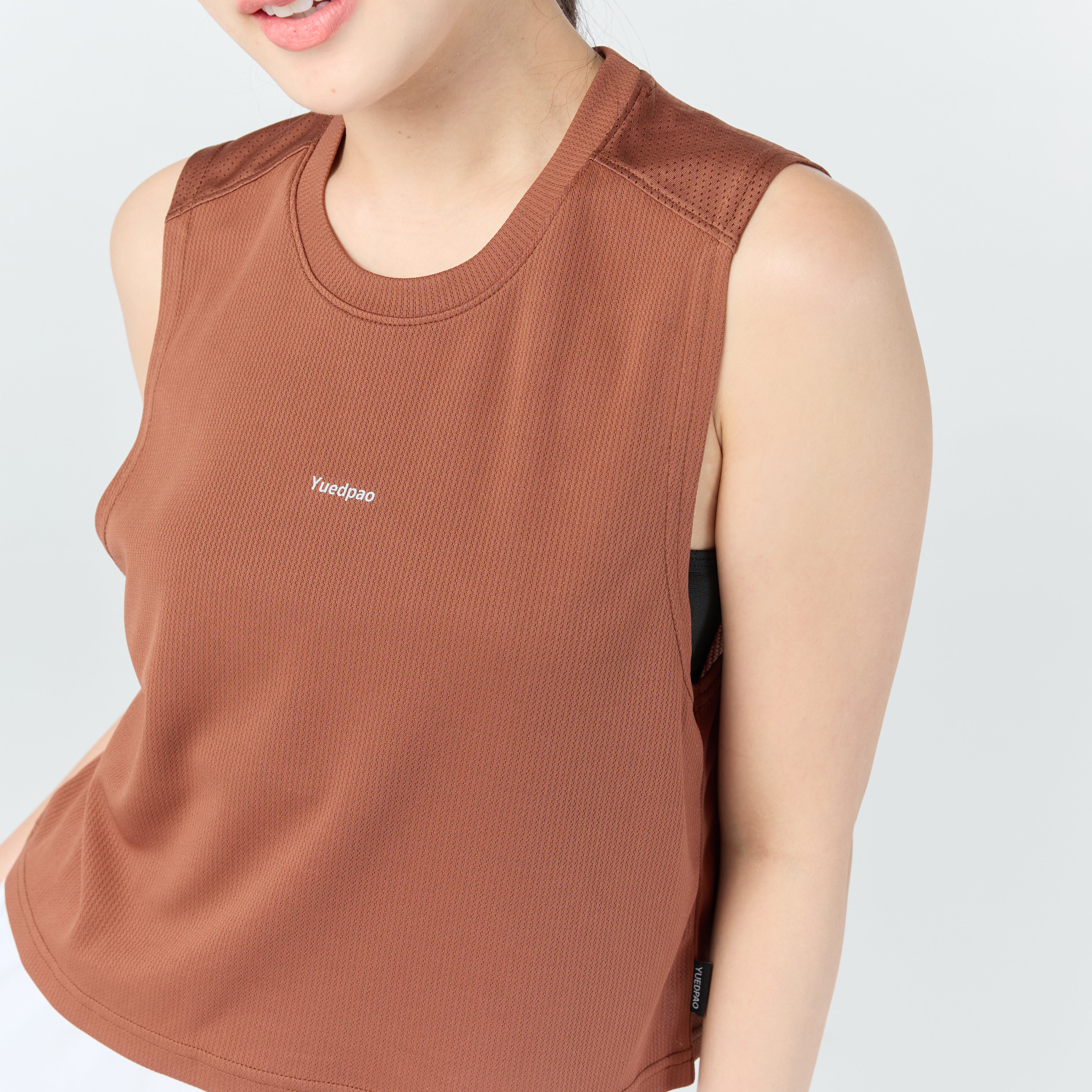 Ultra flow sleeveless crop sport_Warm Brown