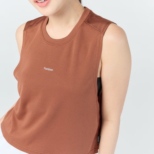 Ultra flow sleeveless crop sport_Warm Brown