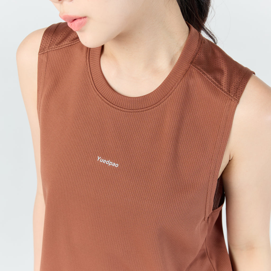 Ultra flow sleeveless crop sport_Warm Brown