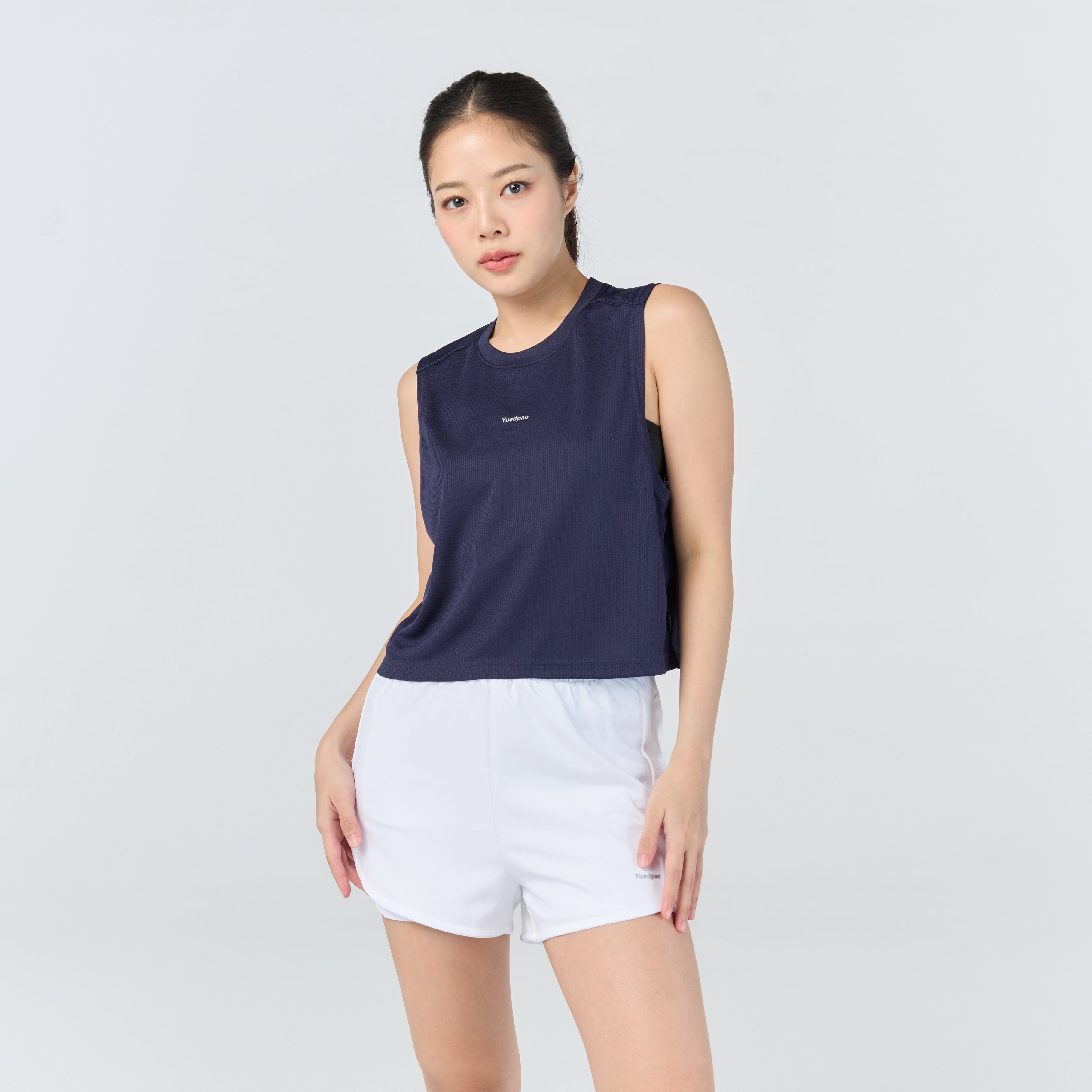 Ultra flow sleeveless crop sports_Navy Blue