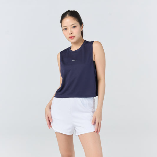 Ultra flow sleeveless crop sports_Navy Blue