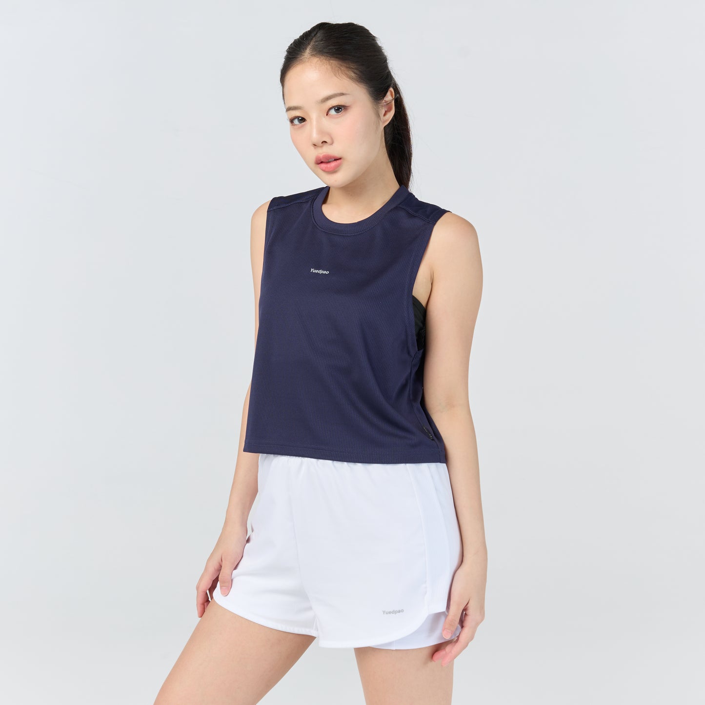 Ultra flow sleeveless crop sports_Navy Blue