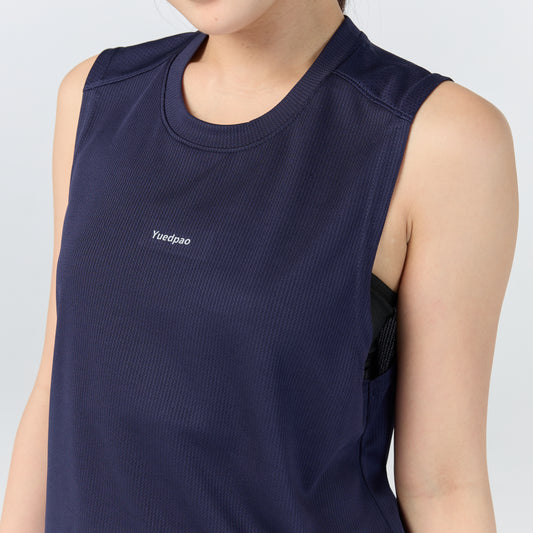 Ultra flow sleeveless crop sports_Navy Blue