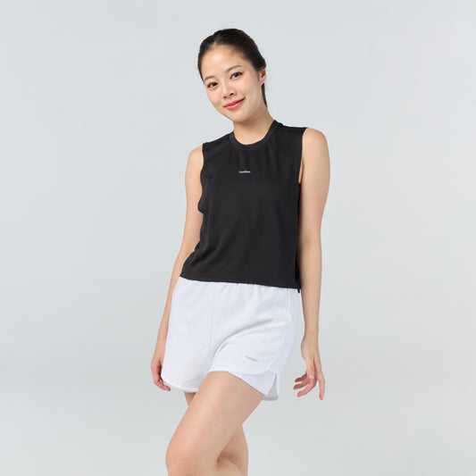 Ultra flow sleeveless crop sports _Black