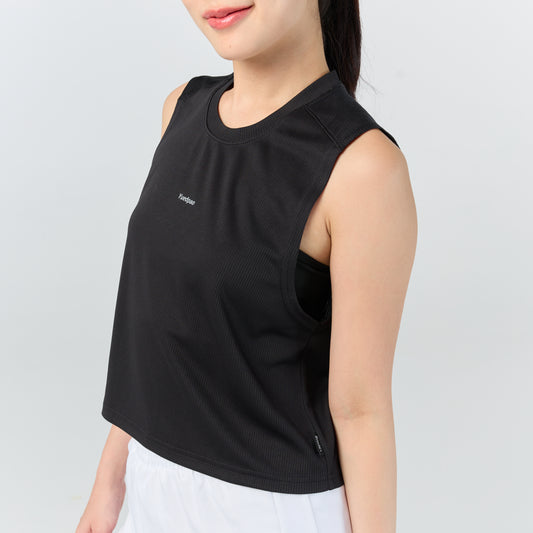 Ultra flow sleeveless crop sports _Black