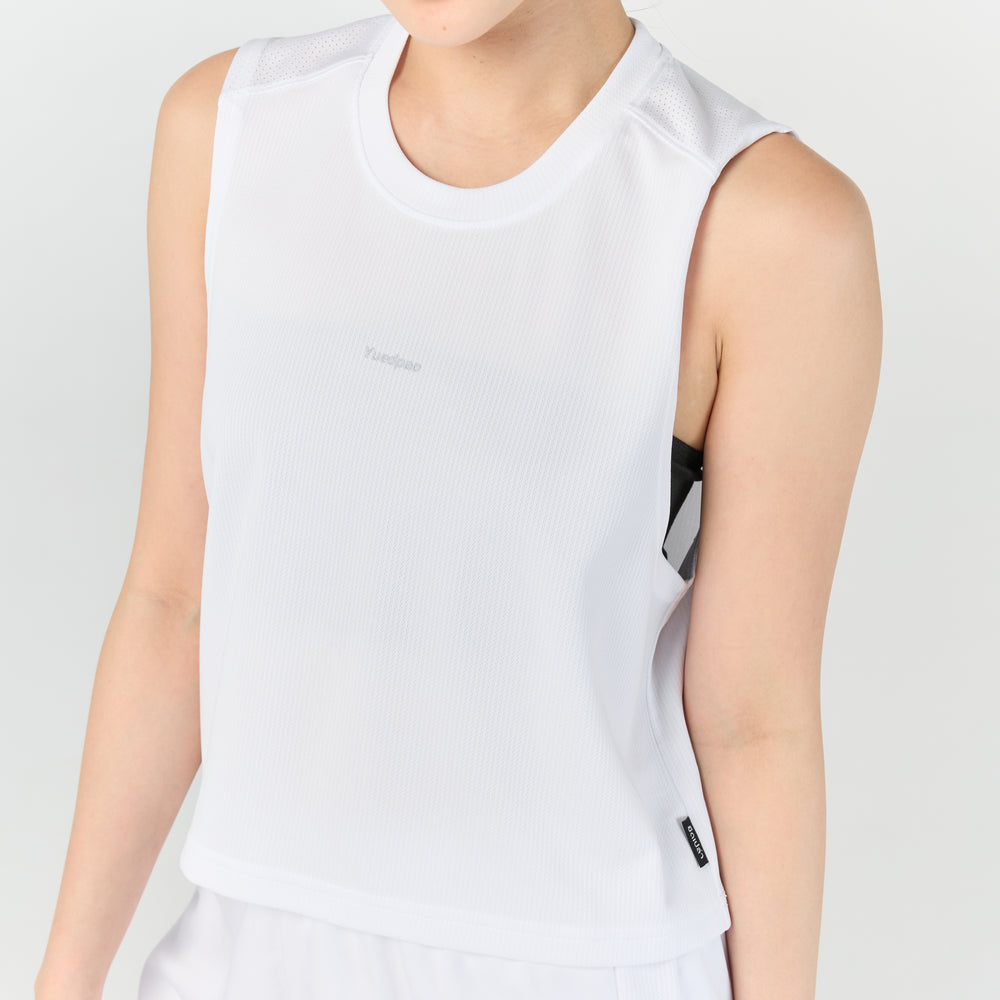 Ultra flow sleeveless crop sports_White
