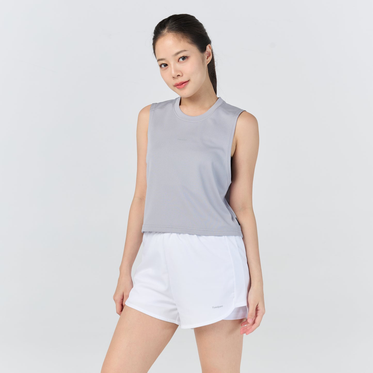 Ultra flow sleeveless crop sports_Light Grey