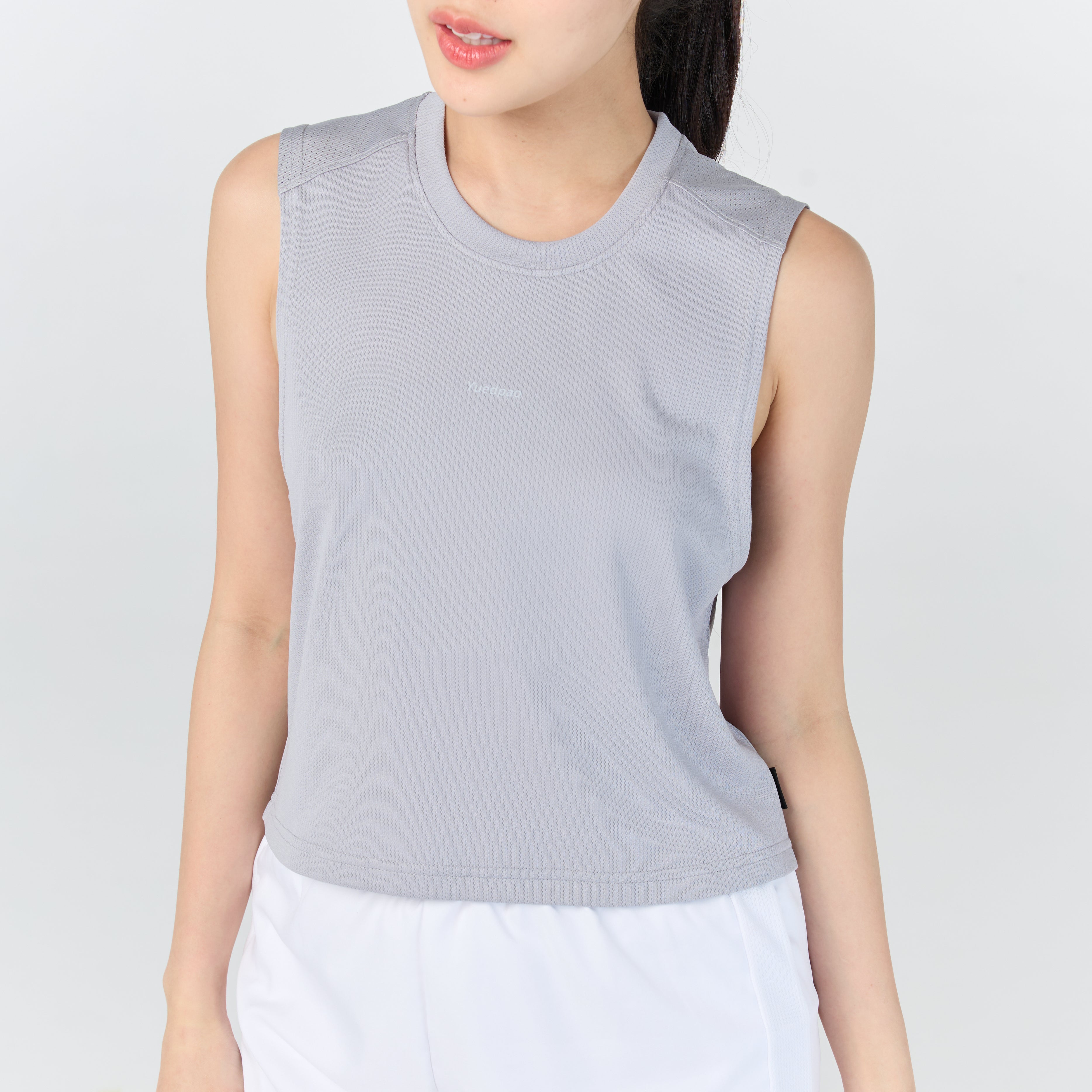 Ultra flow sleeveless crop sports_Light Grey