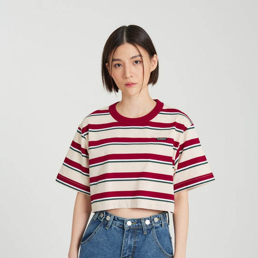 Crop Oversized_Striped Racingred