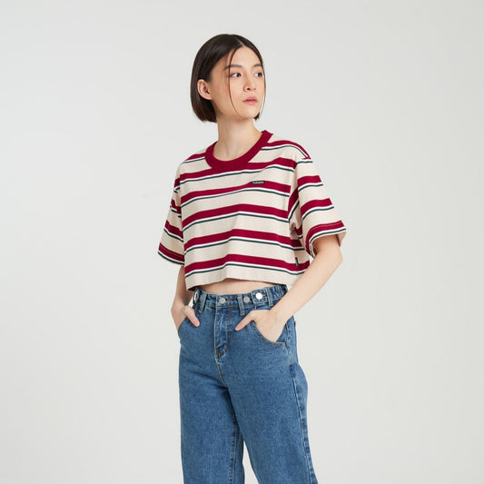 Crop Oversized_Striped Racingred