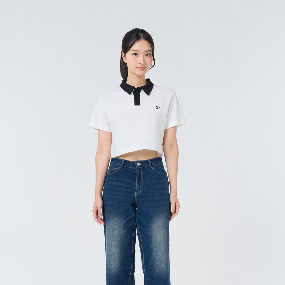 Polo Crop Oversize Y Collection_White