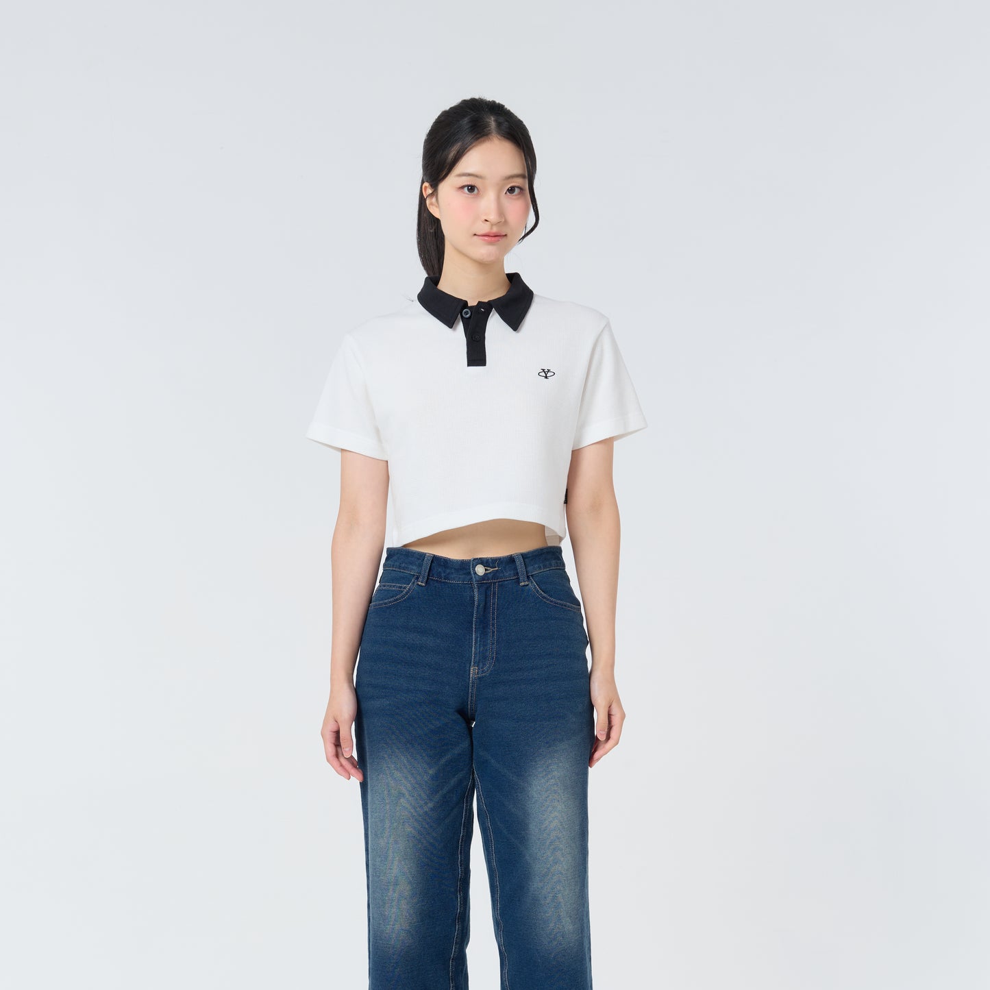 Polo Crop Oversize Y Collection_White