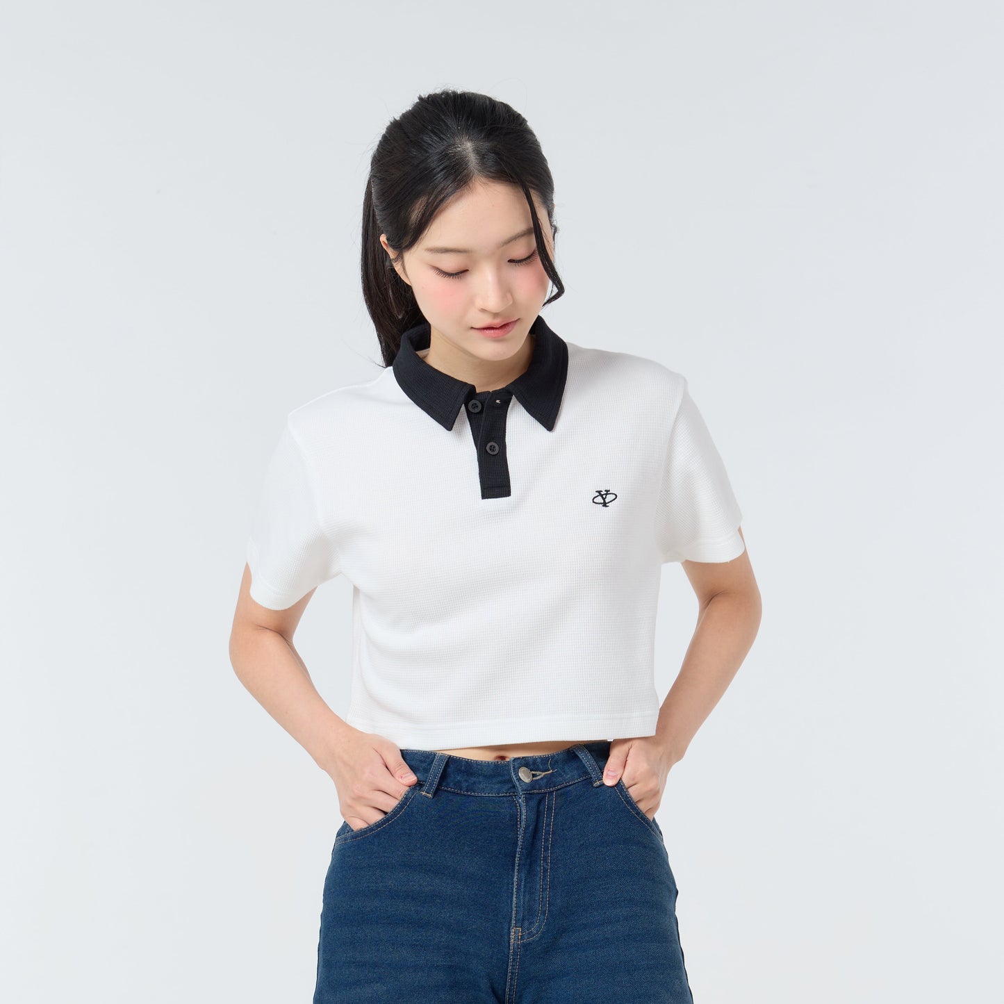 Polo Crop Oversize Y Collection_White