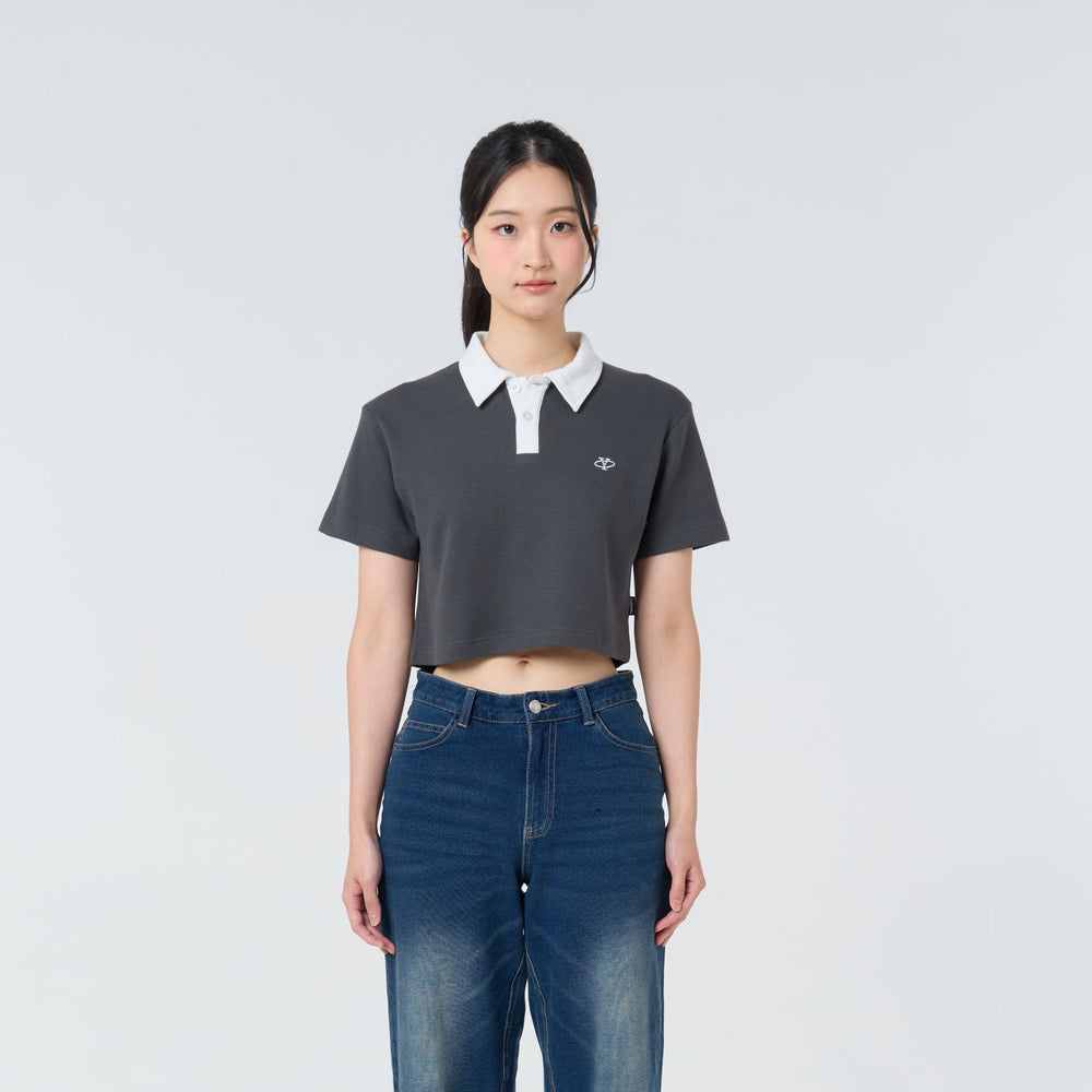 Polo Crop Oversize Y Collection_Grey