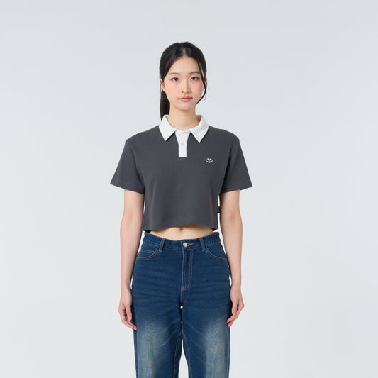 Polo Crop Oversize Y Collection_Grey