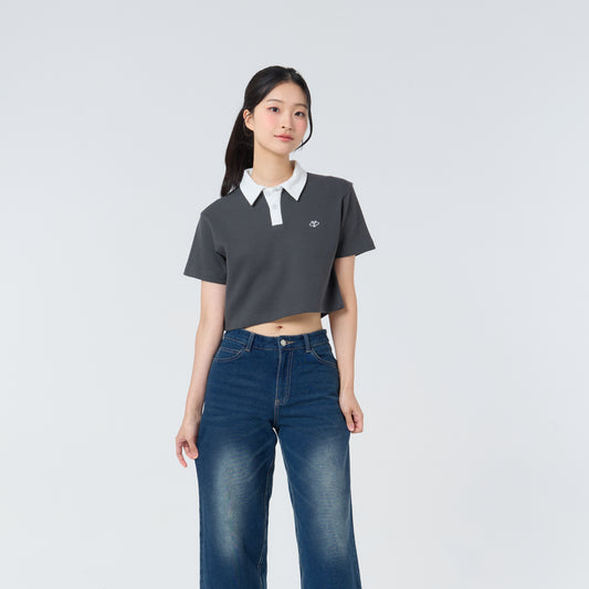 Polo Crop Oversize Y Collection_Grey
