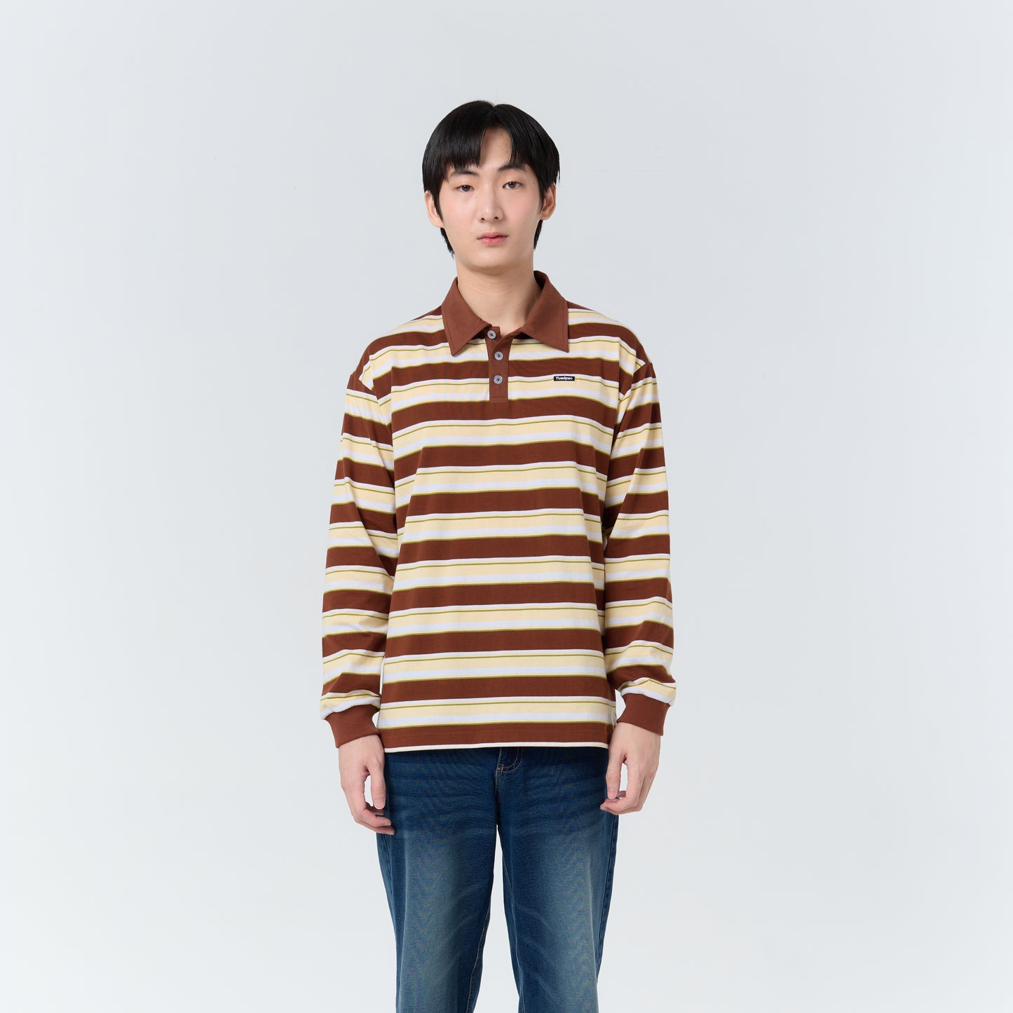Polo LongSleeve Striped_Vintage Brown