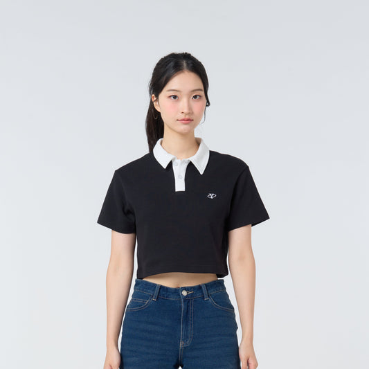 Polo Crop Oversize Y Collection_Black