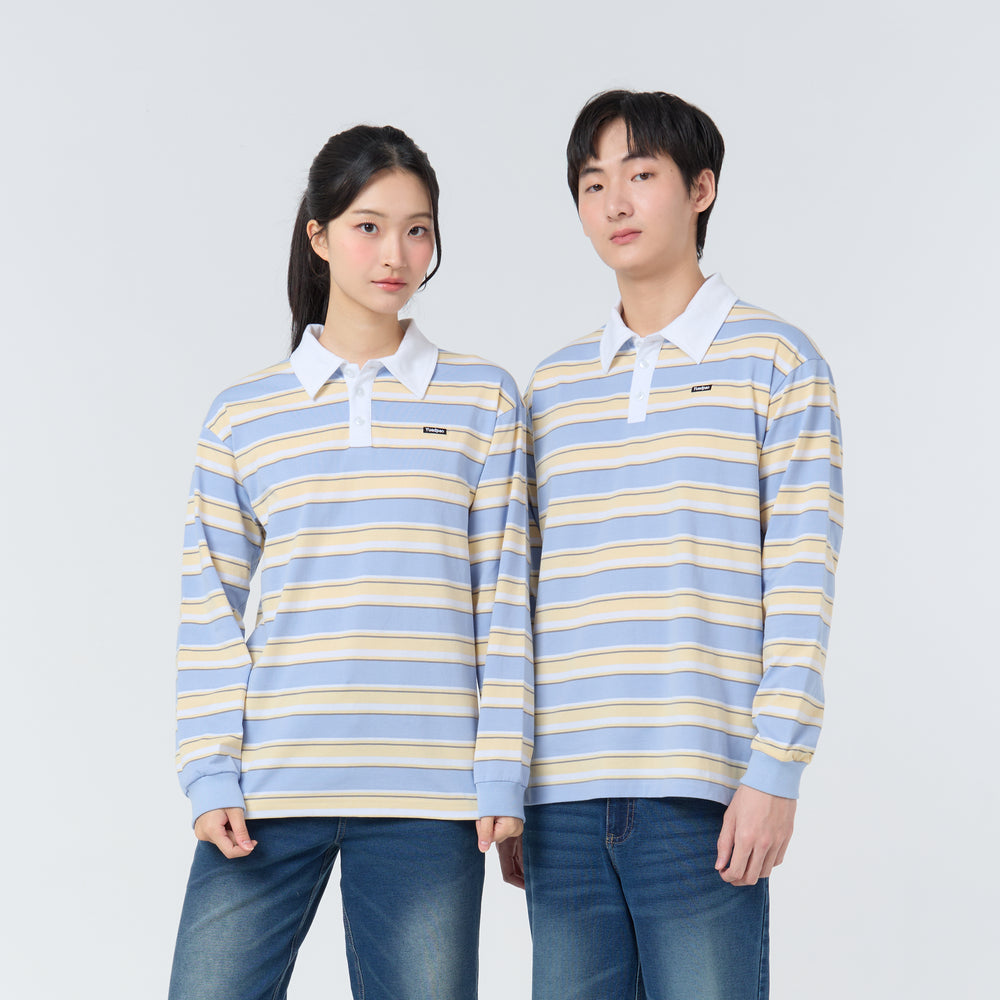 Polo LongSleeve Striped_Oxford Blue