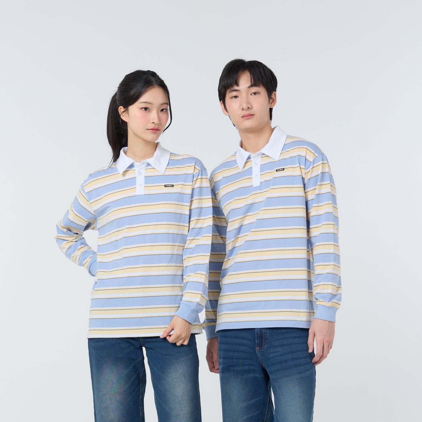 Polo LongSleeve Striped_Oxford Blue