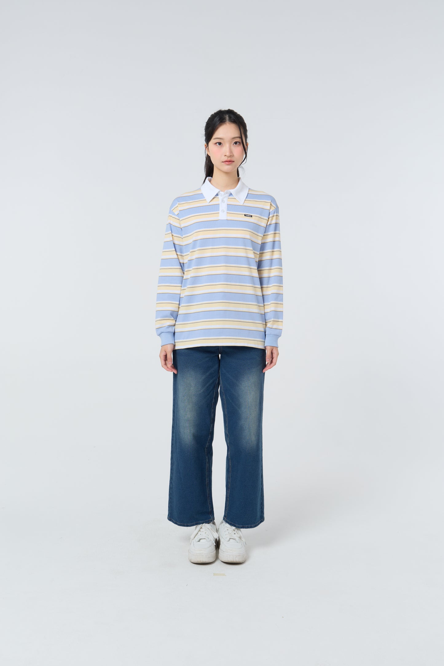 Polo LongSleeve Striped_Oxford Blue