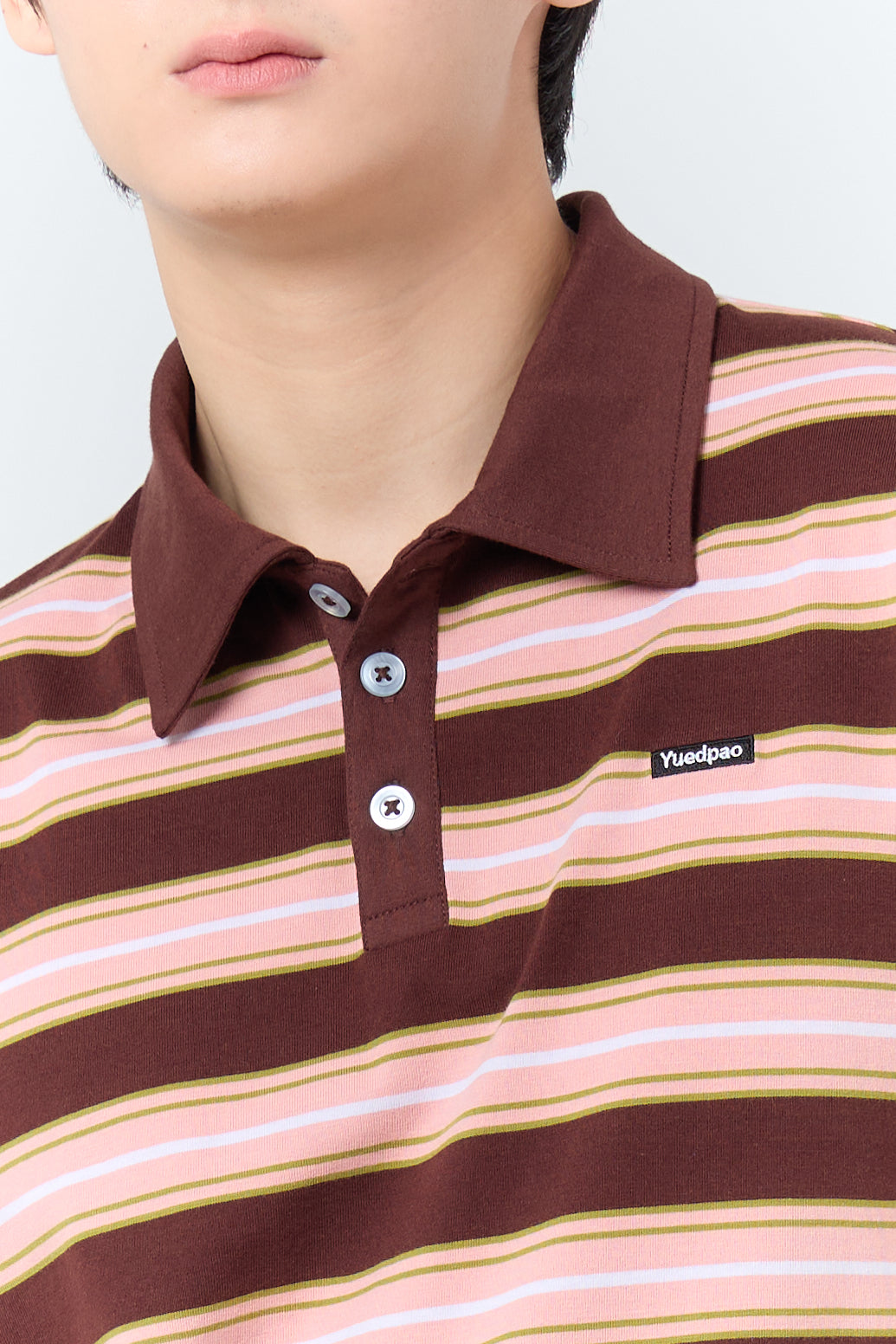 Polo LongSleeve Striped_Rosewood