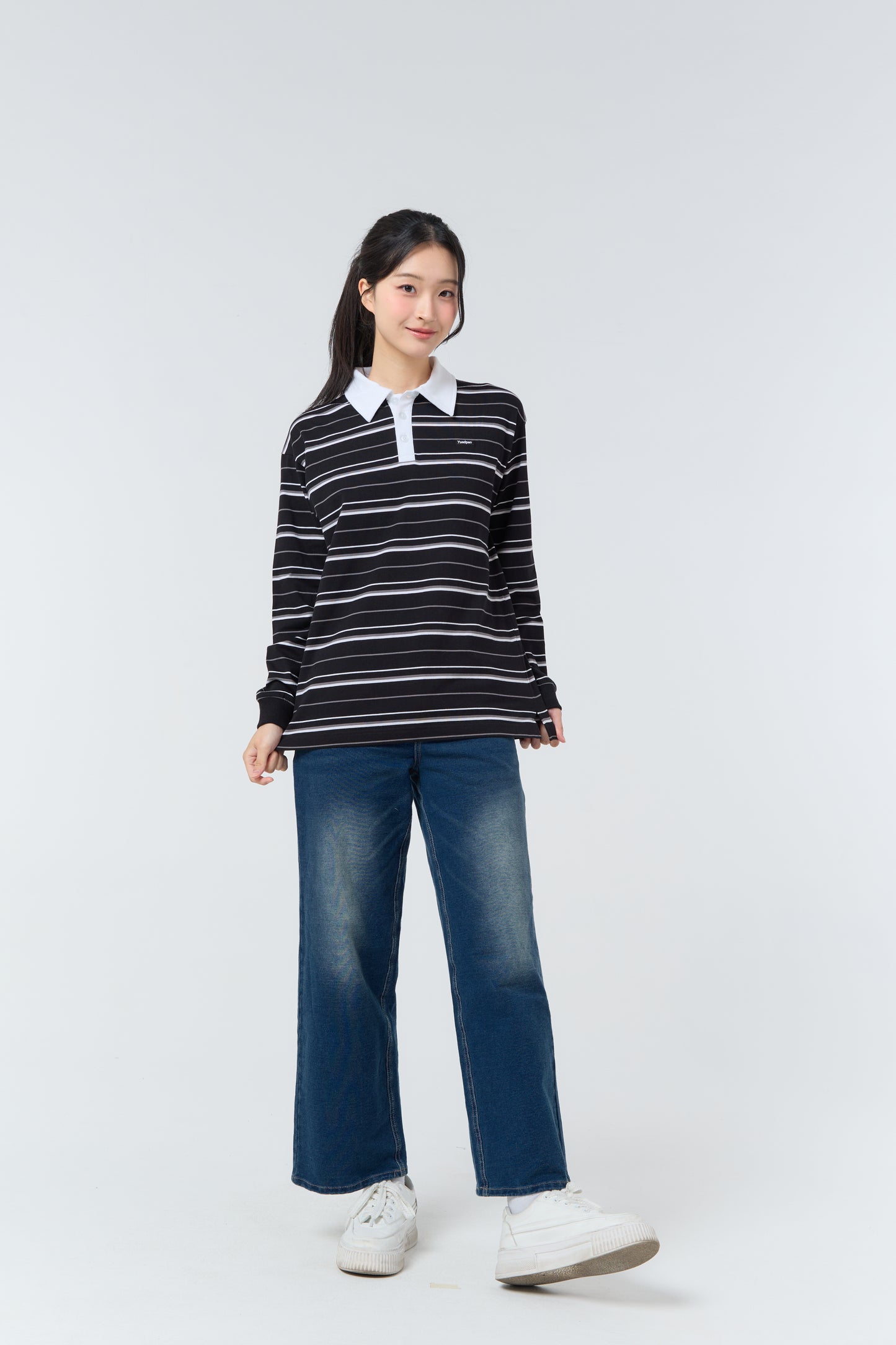 Polo LongSleeve Striped_Classic Black