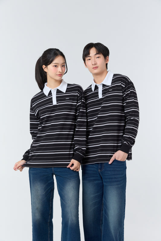 Polo LongSleeve Striped_Classic Black