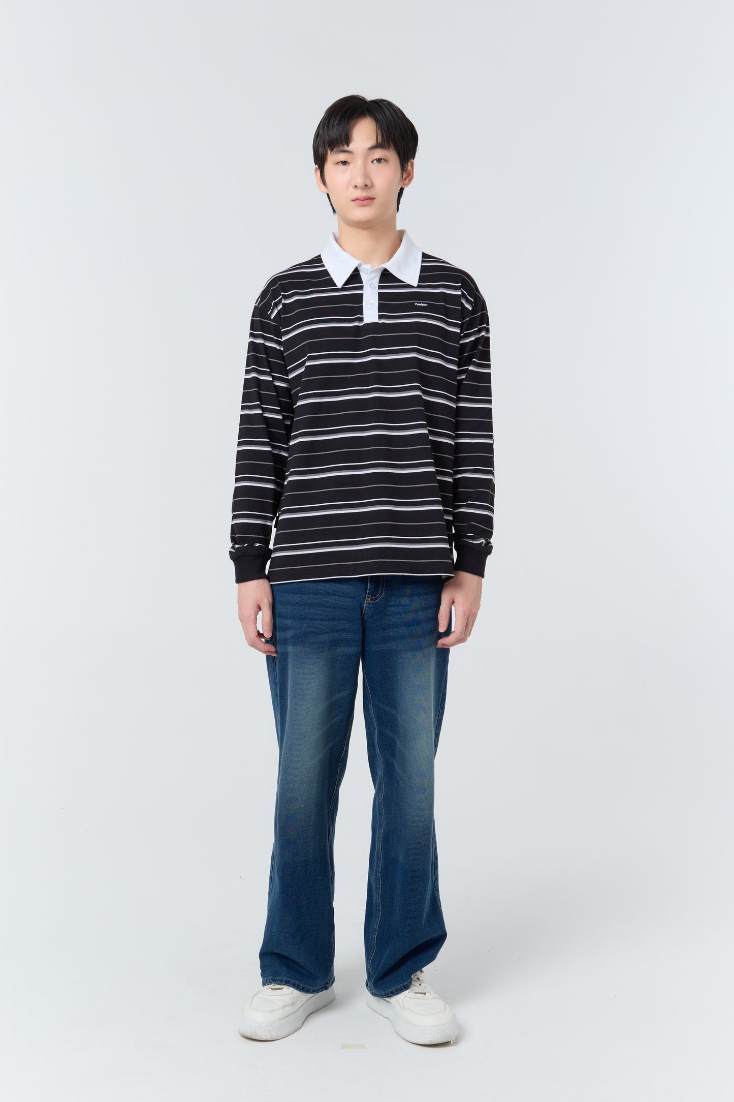 Polo LongSleeve Striped_Classic Black