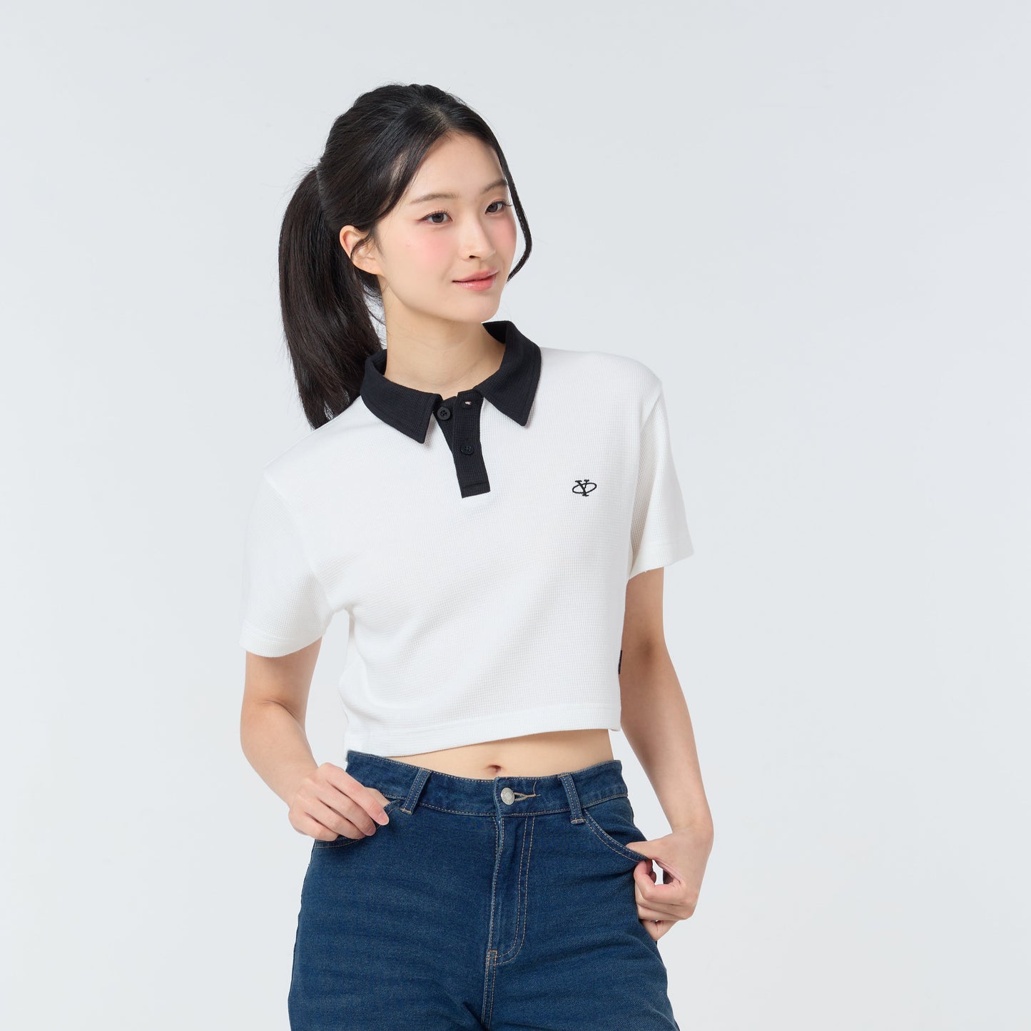 Polo Crop Oversize Y Collection_White