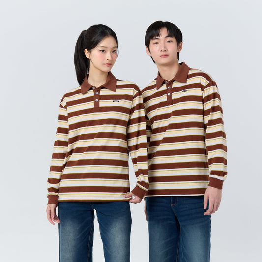 Polo LongSleeve Striped_Vintage Brown