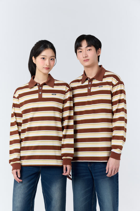 Polo LongSleeve Striped_Vintage Brown
