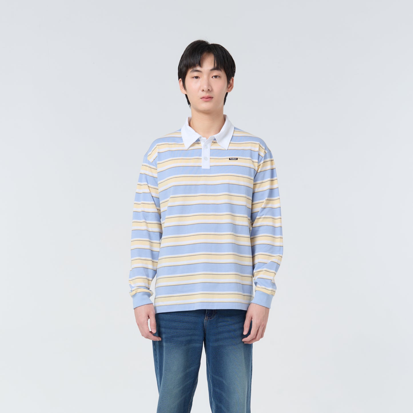 Polo LongSleeve Striped_Oxford Blue