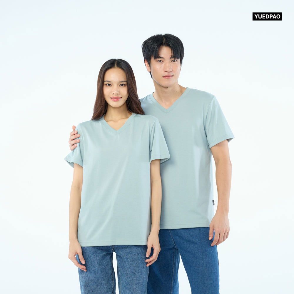 NEW Unisex_คอวี_Blue lagoon - YUEDPAO