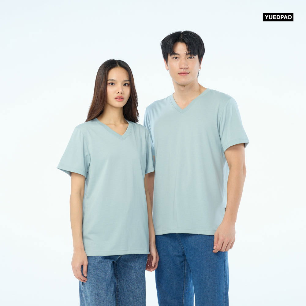 NEW Unisex_คอวี_Blue lagoon - YUEDPAO