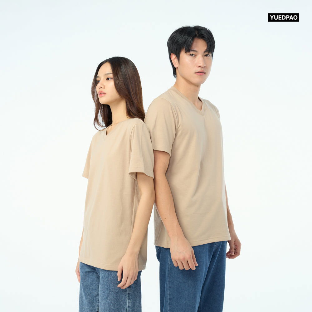 NEW Unisex_คอวี_Mocha - YUEDPAO