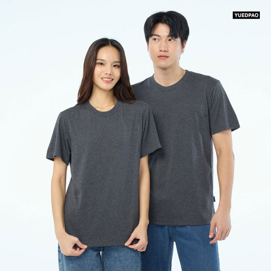 NEW Unisex_คอกลม_สีเทาดำ - YUEDPAO