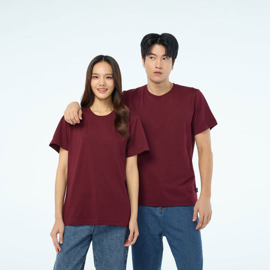 NEW Unisex_คอกลม_สีเลือดหมู - YUEDPAO