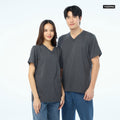 NEW Unisex_คอวี_สีเทาดำ - YUEDPAO