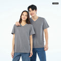 NEW Unisex_คอวี_สีเทาดิน - YUEDPAO