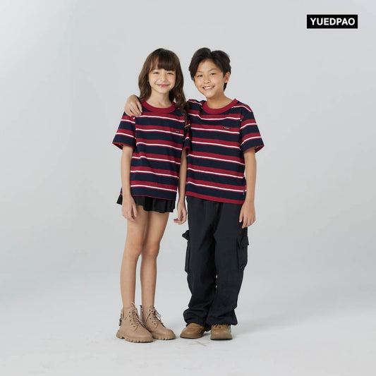 Oversized Kids Striped_Brick Red - YUEDPAO
