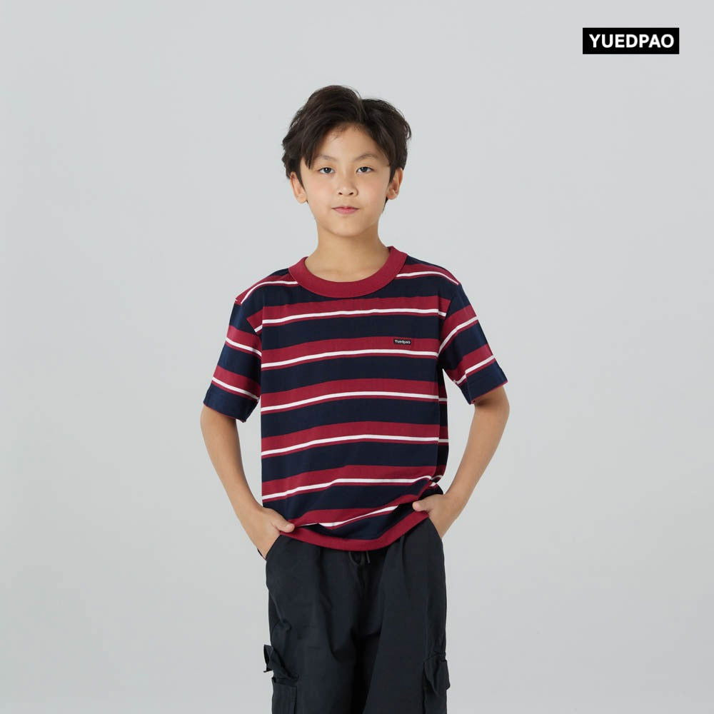 Oversized Kids Striped_Brick Red - YUEDPAO