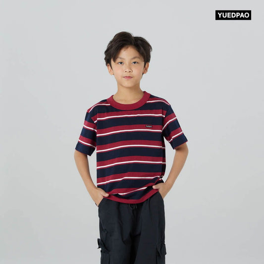 Oversized Kids Striped_Brick Red - YUEDPAO