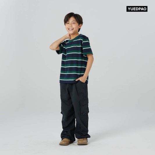 Oversized Kids Striped_Dark Green - YUEDPAO