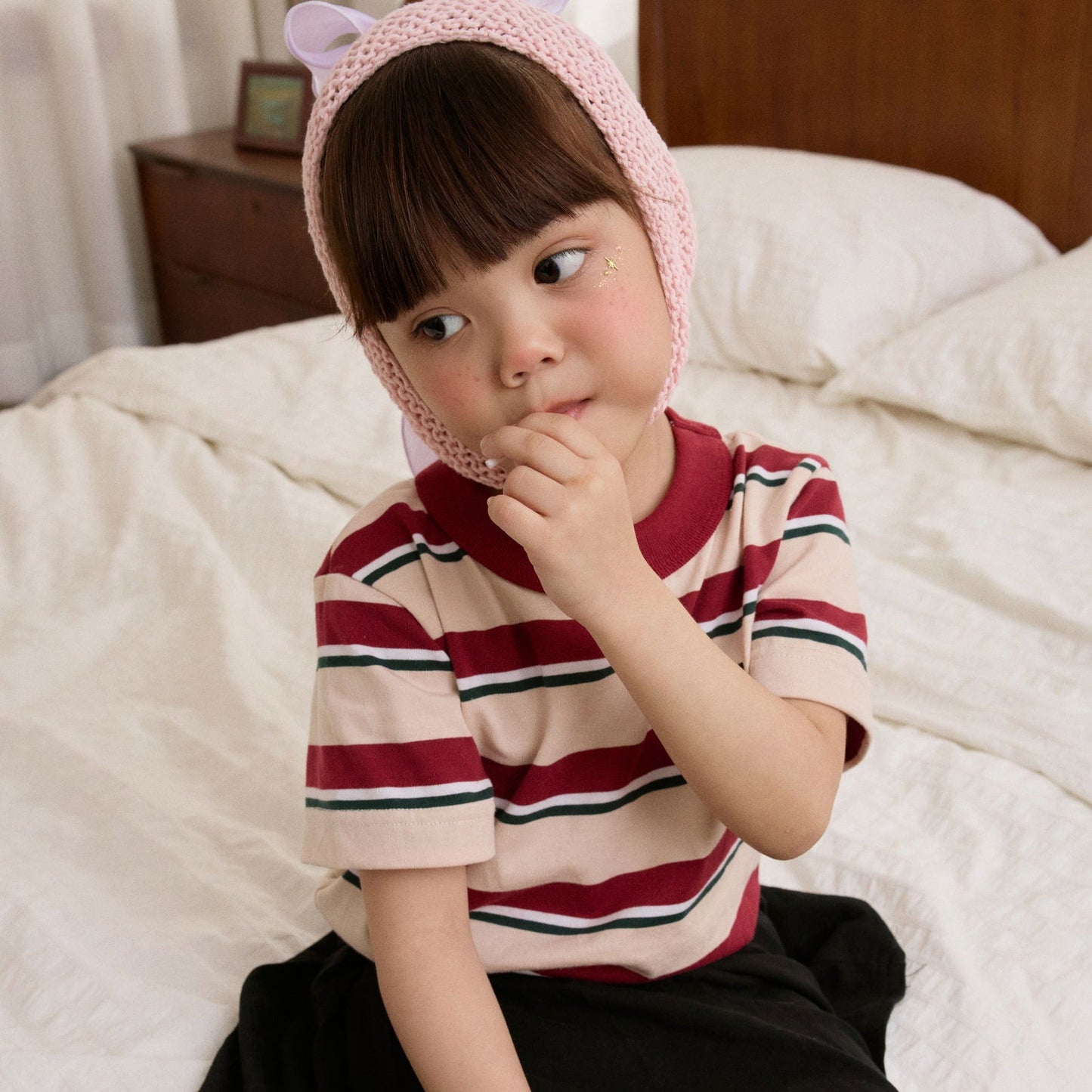 Oversized Kids Striped_Racingred - YUEDPAO