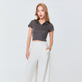 Polo Crop Waffle_UrbanGrey