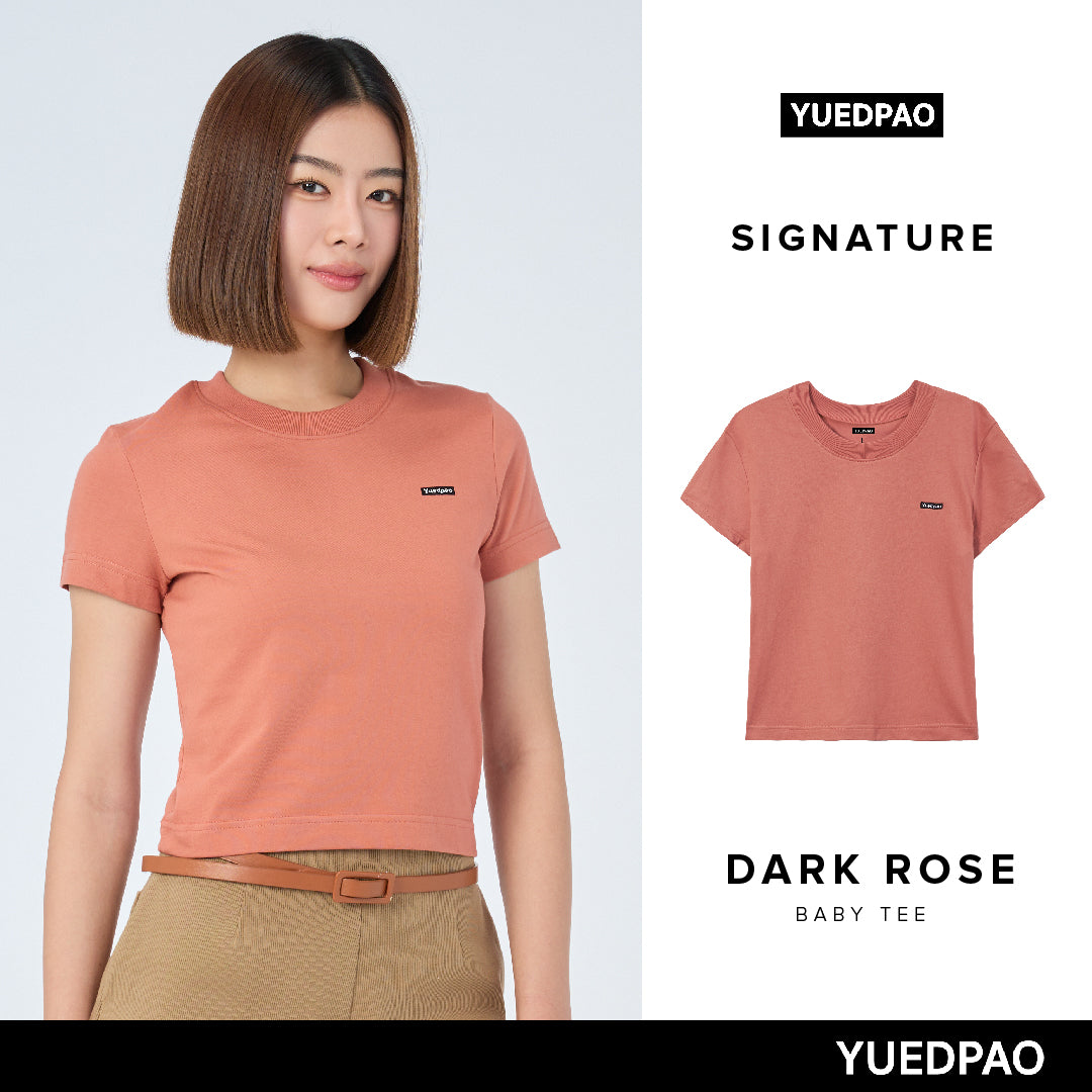 Signature Baby Tee_Dark Rose