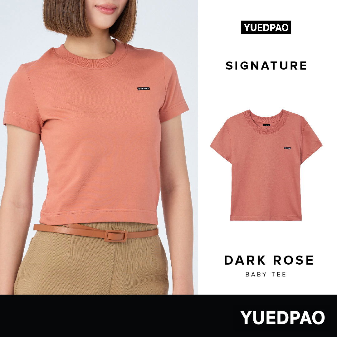 Signature Baby Tee_Dark Rose - YUEDPAO