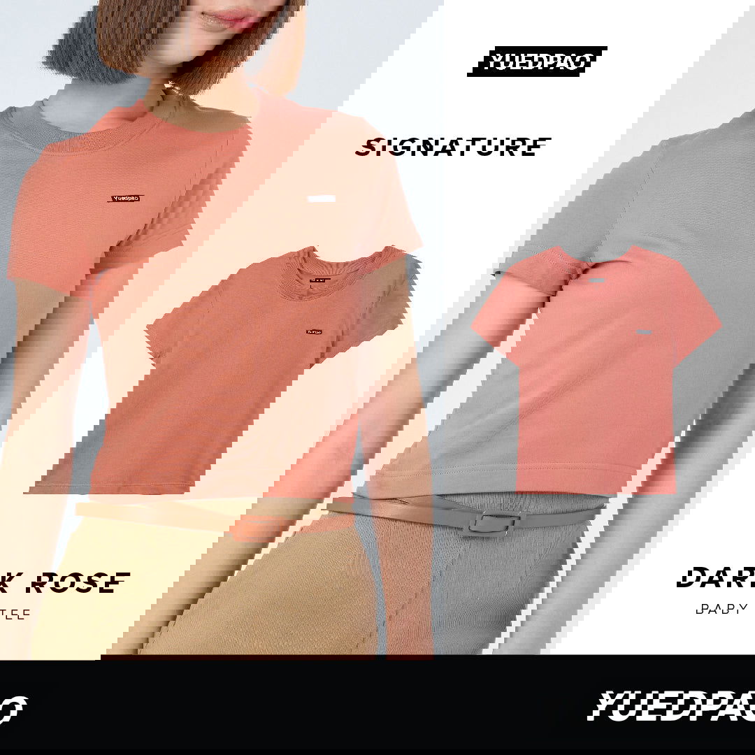 Signature Baby Tee_Dark Rose - YUEDPAO