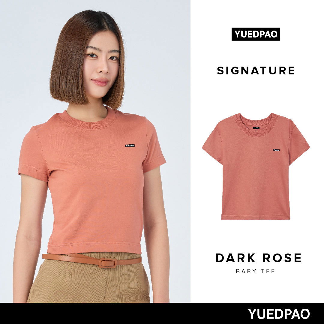 Signature Baby Tee_Dark Rose - YUEDPAO